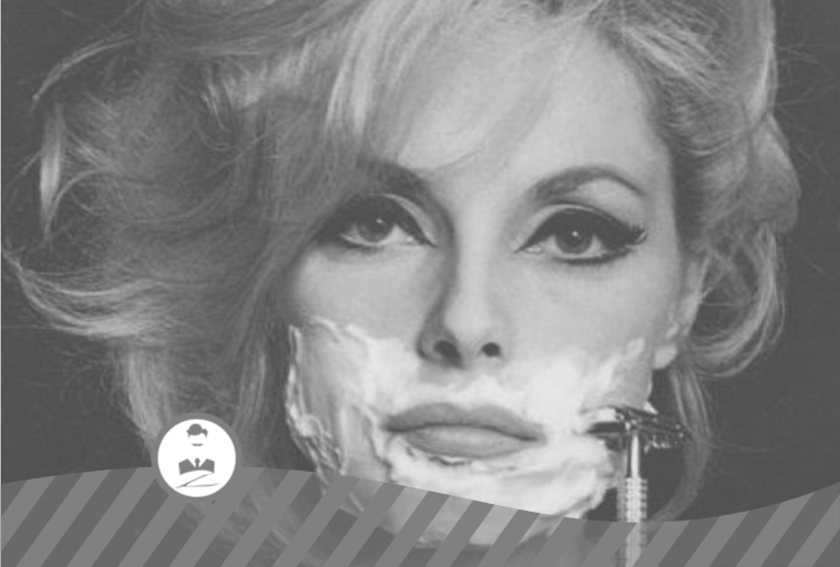 Image de la couverture du magazine Esquire avec une dame qui se rase 